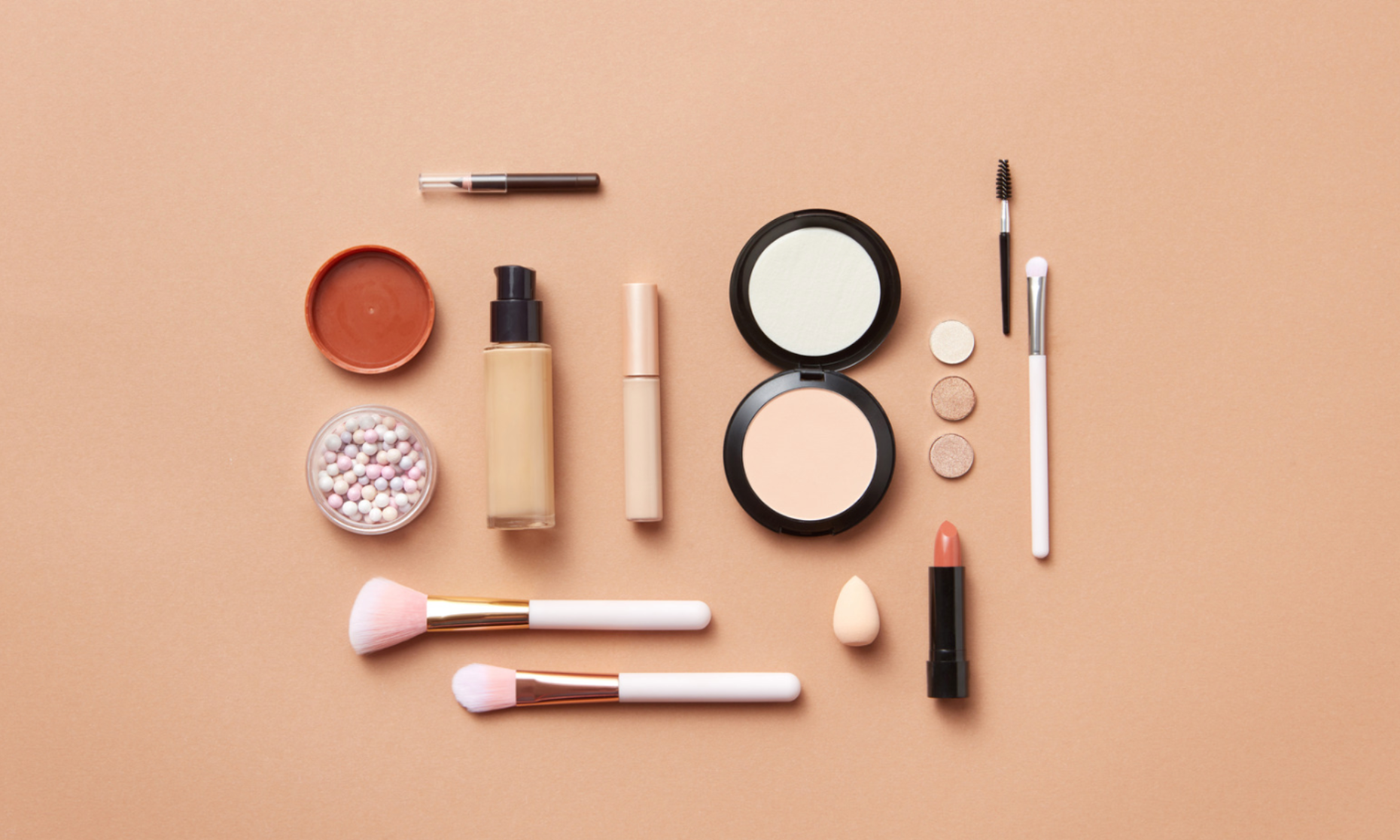 beauty products laid out