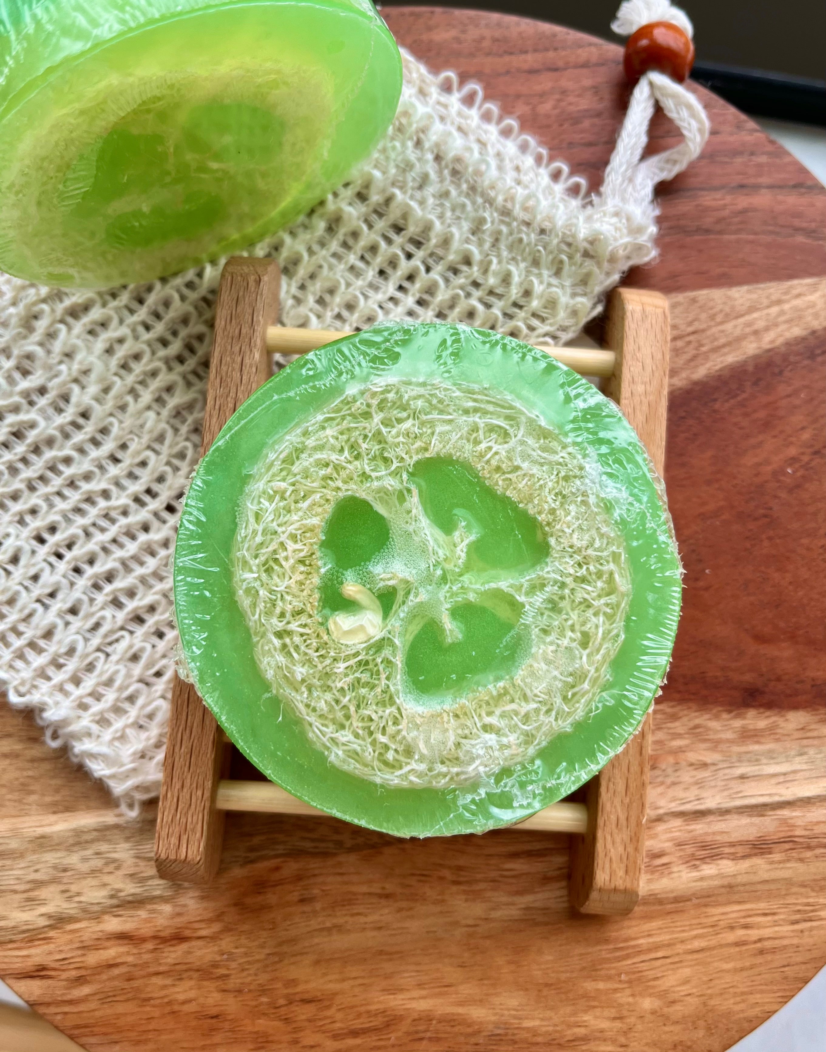 Handmade Loofah Soap - Cucumber & Green Tea