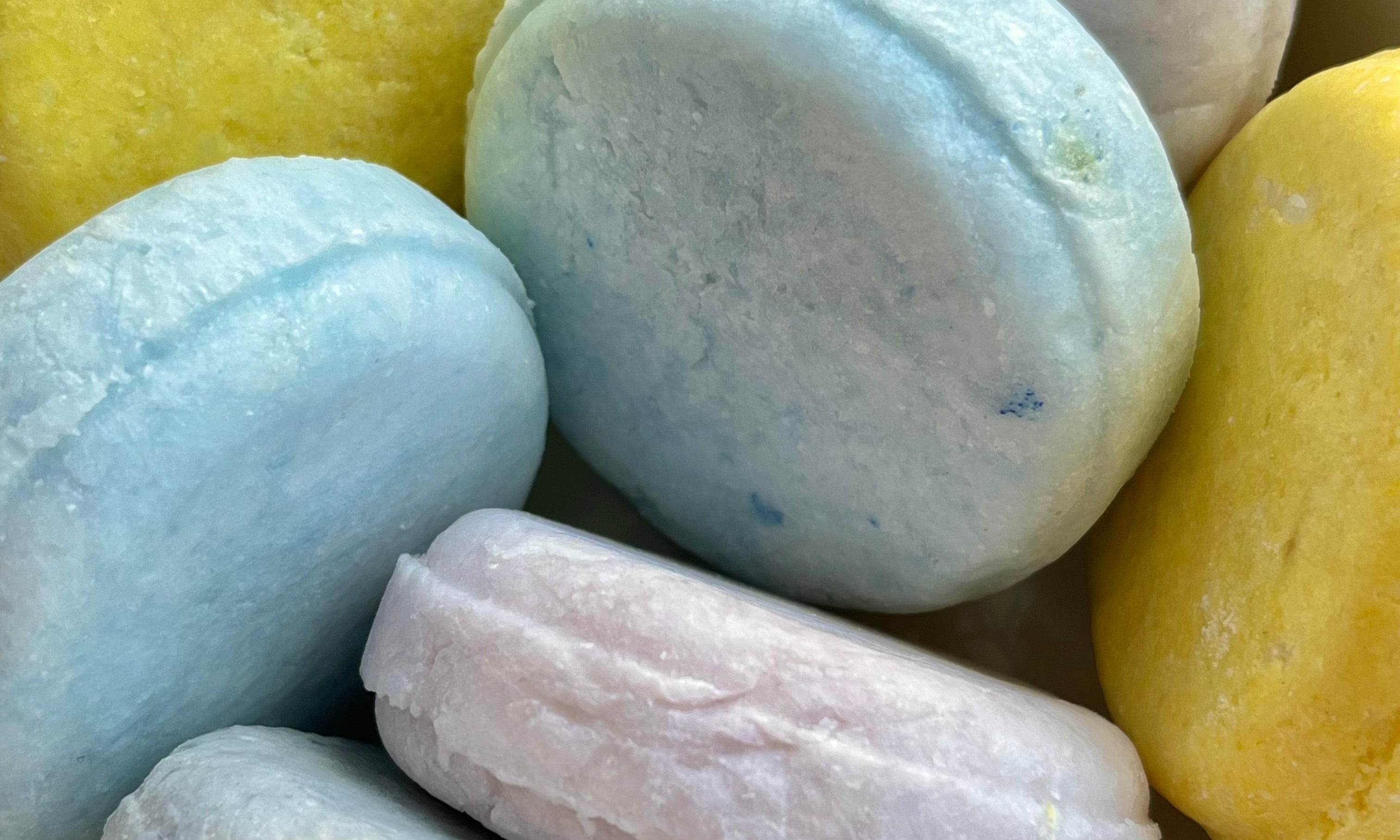 Handcrafted solid syndet shampoo bars by Rayne Refillery in four scents — zero waste, plant-based, pH-balanced natural hair care