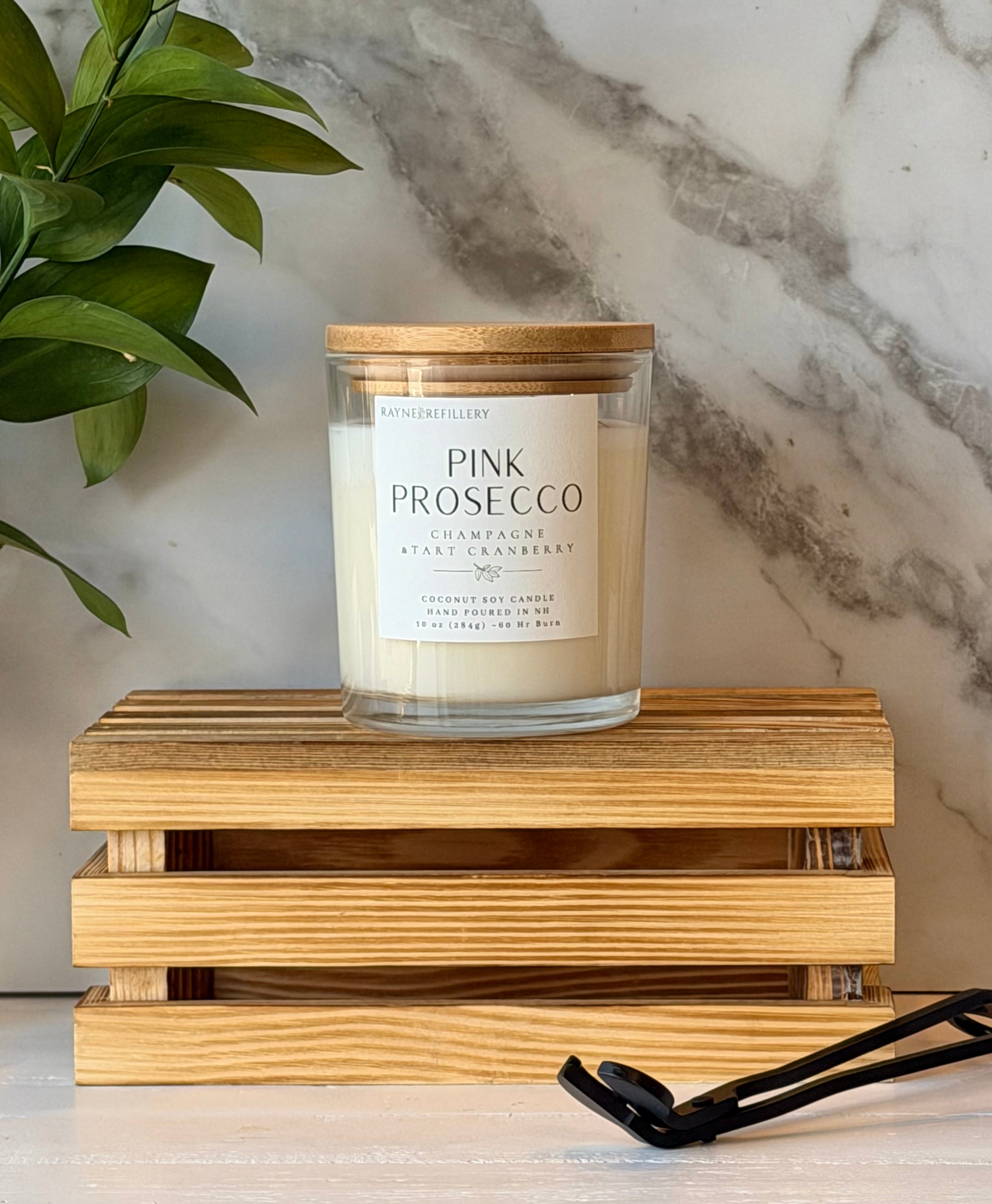 Pink Prosecco Coconut Soy Candle – Cranberry & Champagne
