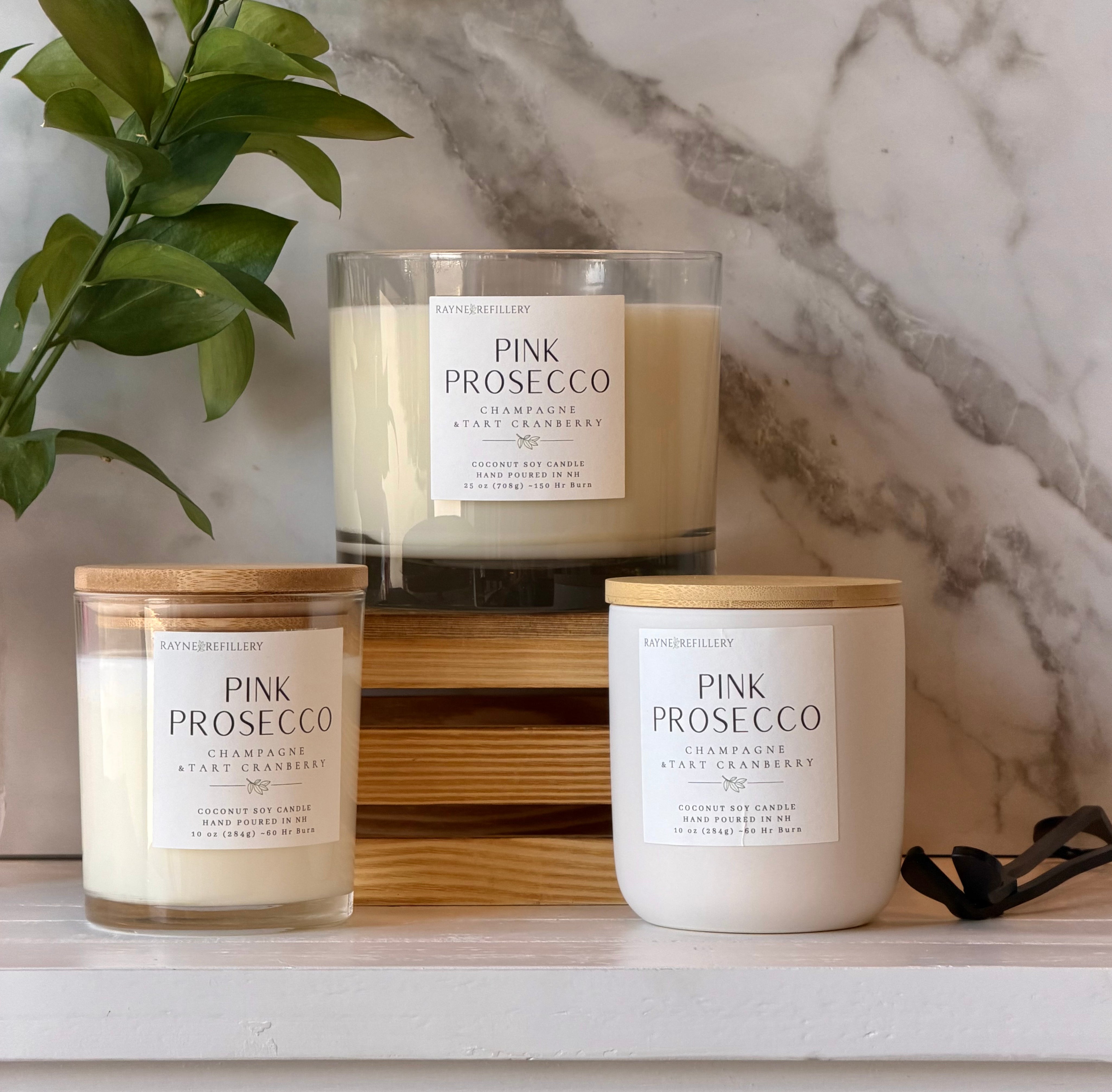 Pink Prosecco Coconut Soy Candle – Cranberry & Champagne