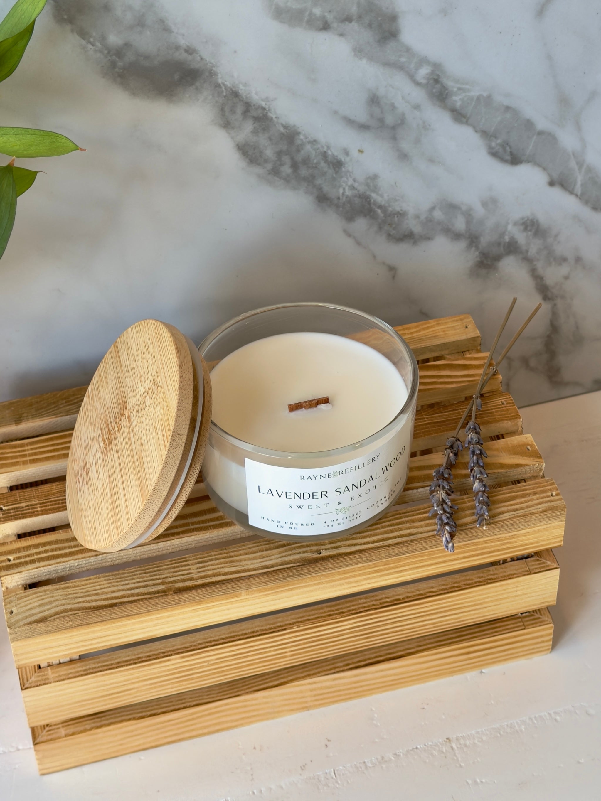 Lavender Sandalwood – Clean Burning Vegan Coconut Soy Candle
