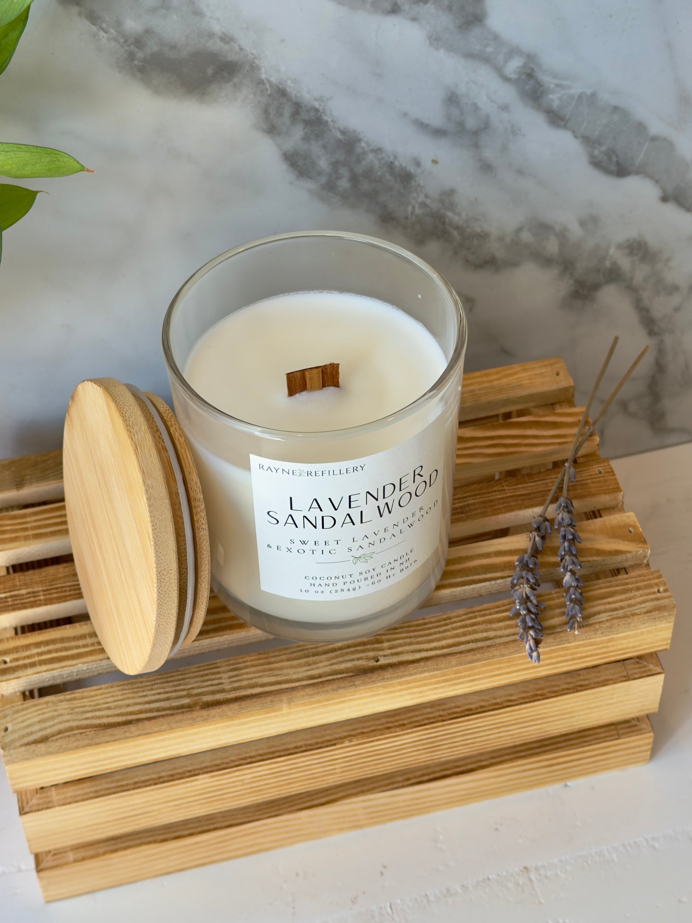 Lavender Sandalwood – Clean Burning Vegan Coconut Soy Candle