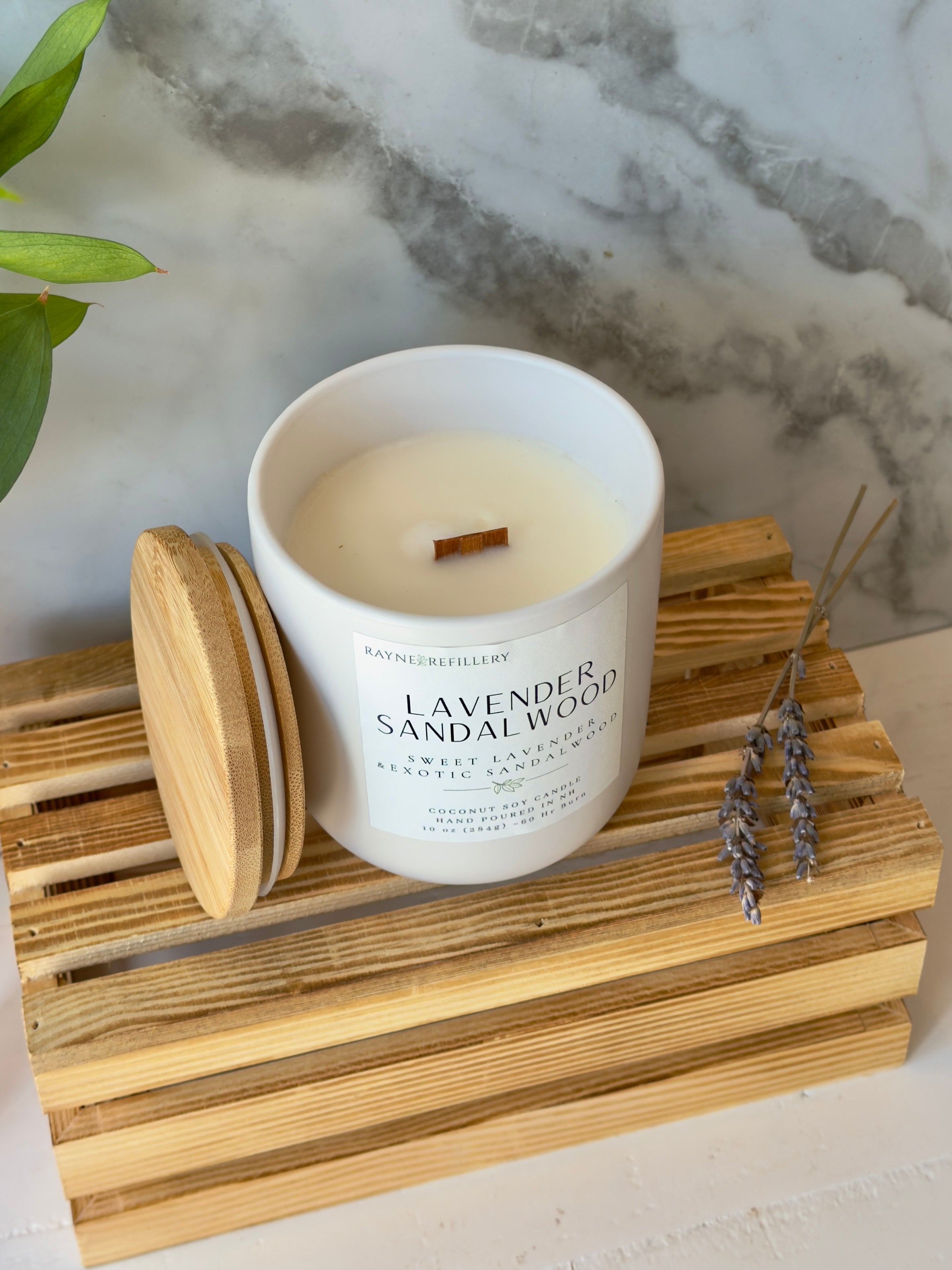 Lavender Sandalwood – Clean Burning Vegan Coconut Soy Candle