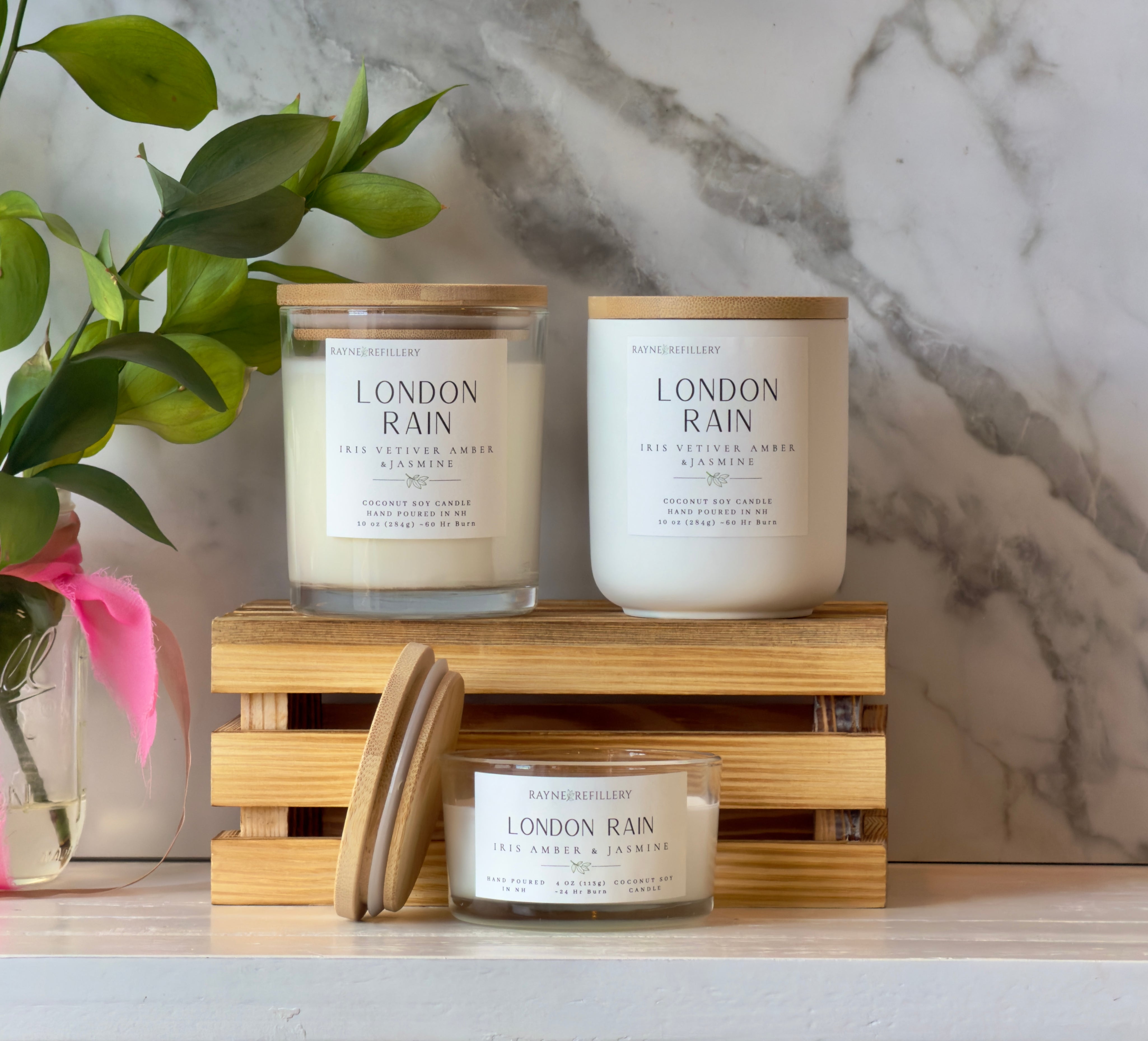 London Rain – Natural Clean Burning Coconut Soy Candle